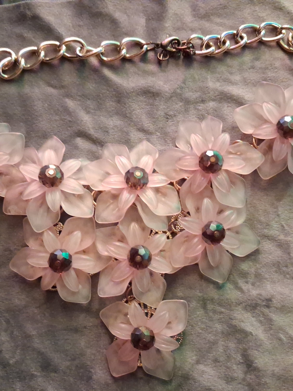 Floral Statement Necklace - Pink Petal Design